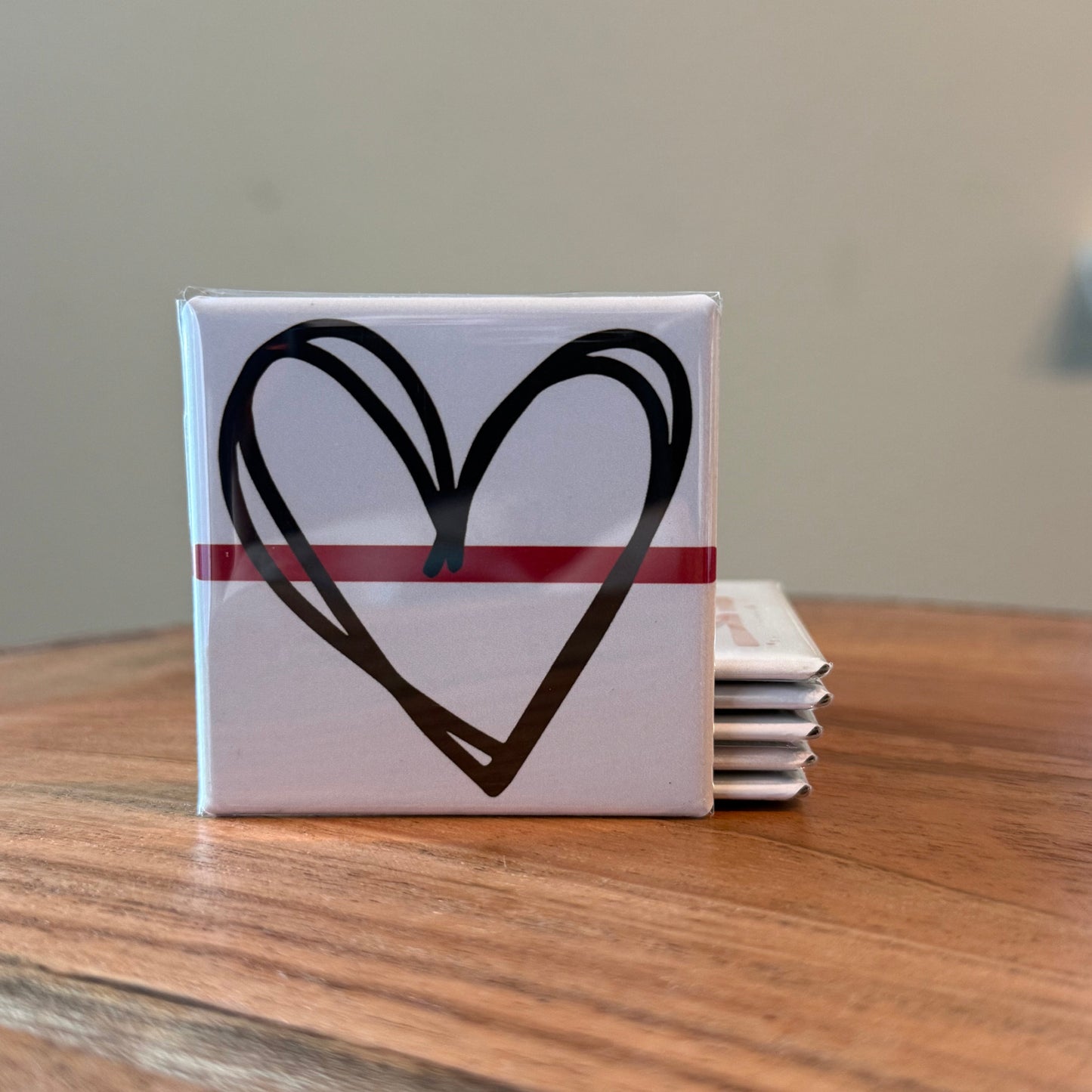 Thin Red Line Heart Magnet