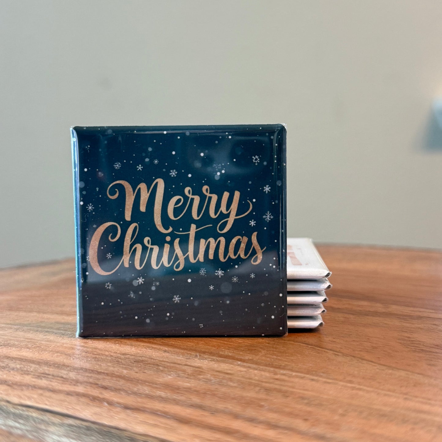 Merry Christmas Blue Magnet