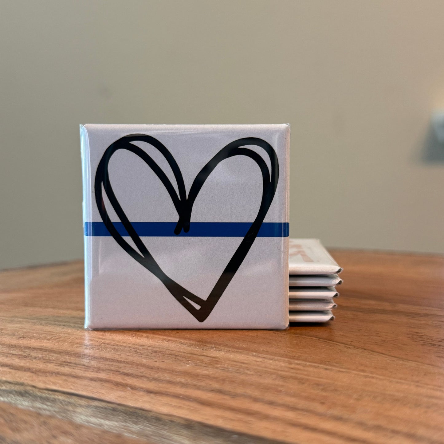 Thin Blue Line Heart Magnet