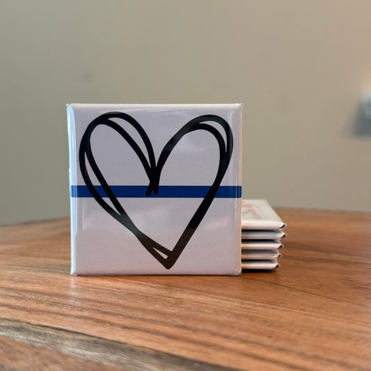 Thin Blue Line Heart Magnet