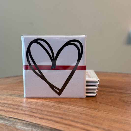 Thin Red Line Heart Magnet