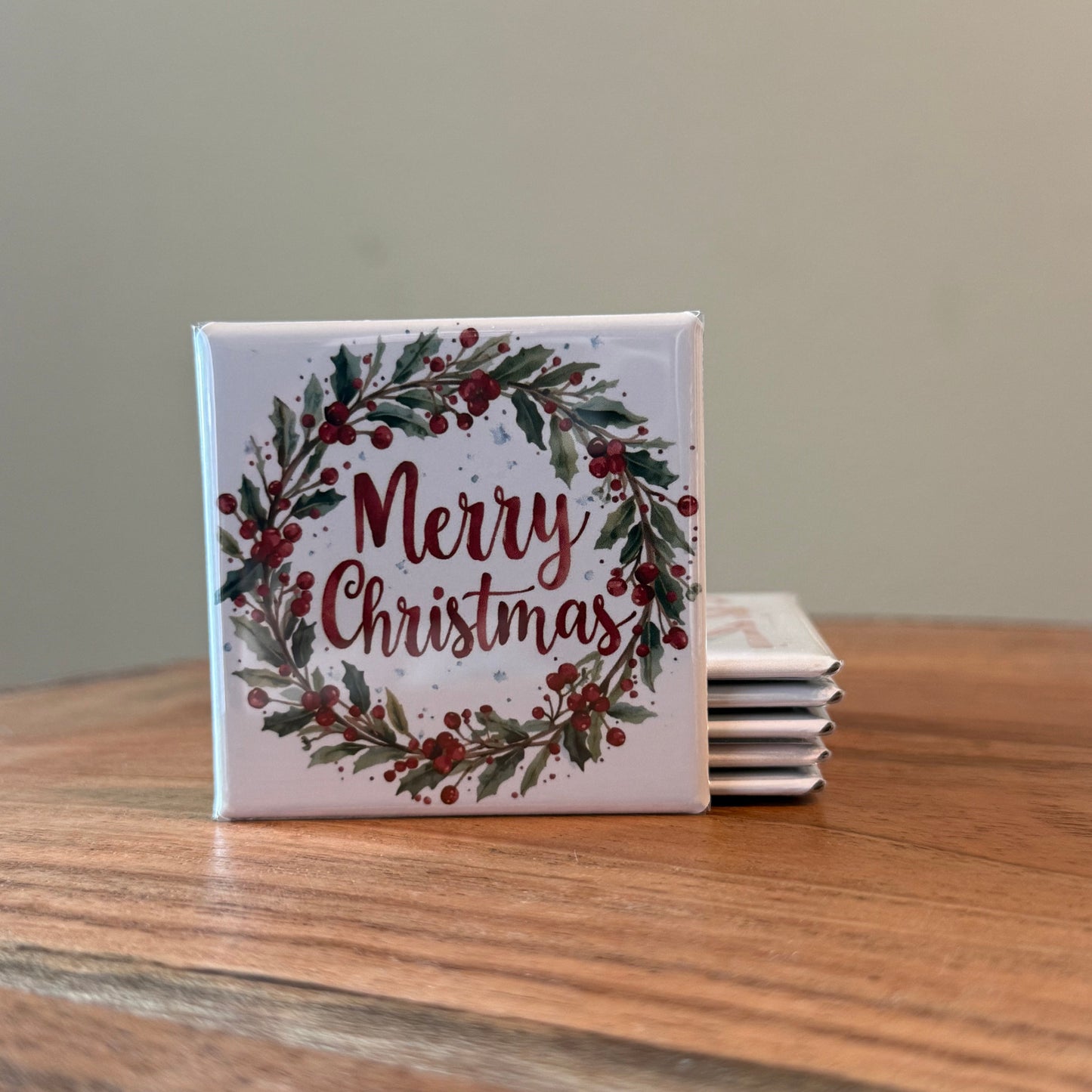 Merry Christmas Wreath Magnet