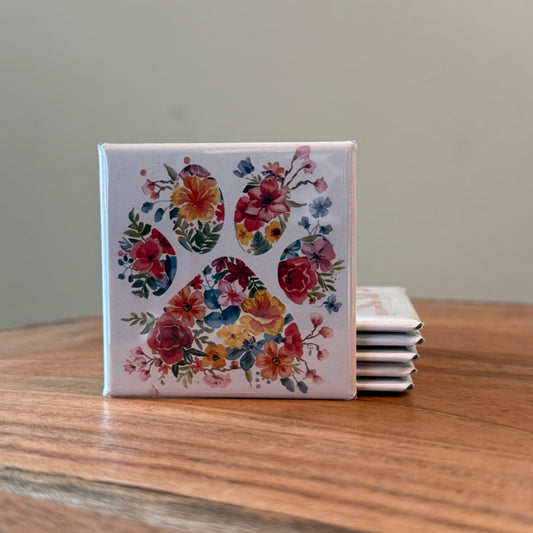 Floral Paw Magnet